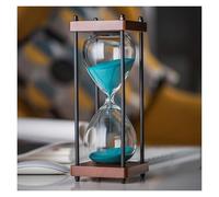 OIFAODAO, 15 30 Minutes Wooden Large Hourglass Timer, dining Room Living Closet Office Desk Bedroom Sand Clock Creative Gift,Hourglass(Cyan,30 minutes)