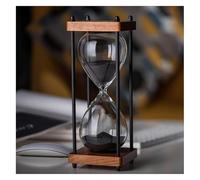 OIFAODAO, 15 30 Minutes Wooden Large Hourglass Timer, dining Room Living Closet Office Desk Bedroom Sand Clock Creative Gift,Hourglass(Black,30 minutes)