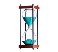 OIFAODAO, 30 Minutes Wooden Large Hourglass Timer, dining Room Living Closet Office Desk Bedroom Party Holiday Sand Clock Creative Gift,Hourglass(Cyan,30 minutes)