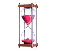 OIFAODAO, 30 Minutes Wooden Large Hourglass Timer, dining Room Living Closet Office Desk Bedroom Party Holiday Sand Clock Creative Gift,Hourglass(Red,30 minutes)
