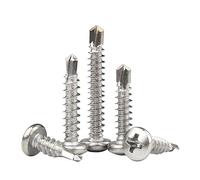 OIFAODAO. 50PCS,Single Thread Screws,Multi-purpose Woodscrews, 6#8#10#12#14 Phillips Stainless Steel Self Drilling Screw Tapping Bolt M3.5-M6.3 Pan Head .Black Screws(M4.8x50mm)