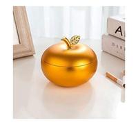 OIFAODAO, Ash Trays Aluminum Alloy Cigarette Tray, Round Fruit Shaped Ashtray Windproof Covered Decoration,4.1 * 3.5 In For Home/Office Holder,Ashtray(Gold+red)