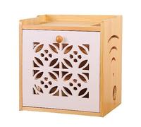 OIFAODAO, Cable Management Box solid wood plug-in power cord storage box wireless wifi light cat set-top rack customization Tidy,WiFi Storage Box