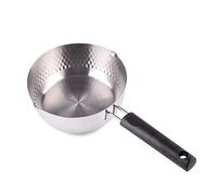 OIFAODAO, Japanese Traditional Saucepan with Non-Slip Insulation Handle, Nonstick 430 Stainless Steel Milk Sauce Pan Deep Type Fryer Pot,Stainless Steel Pots(16cm/6.3in)
