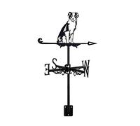 OIFAODAO, Metal Weathervane Cute Dogs Roof Mount Iron Weather Vane Retro Wind Direction Indicator Decorations for Outdoor Farm Yard Garden, A,Weather vane(A)