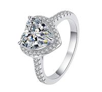 OIFAODAO Mossanite Wedding Rings, Moissanite Engagement 1-2ct D Color Heart Cut VVS1 Diamond Wedding(8)