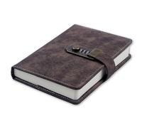 OIFAODAO, Notebook Password Lock Creative Note Book Personal Office Travel Journal Diary DIY Handbook,Notebook(White)