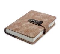 OIFAODAO, Notebook Password Lock Creative Note Book Personal Office Travel Journal Diary DIY Handbook,Notebook(Burgundy)