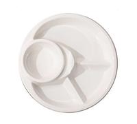 OIFAODAO Service/Dinner Plate, Divided Dinner Plates,The Diet Control Plate, Fruit Pattern Portion(White,Single)