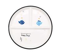 OIFAODAO Service/Dinner Plate, Divided Dinner Plates,The Diet Control Plate, Hand-Painted Patterns Portion(Small Fish a)
