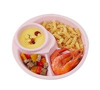 OIFAODAO Service/Dinner Plate, Divided Dinner Plates,The Diet Control Plate, Solid Color Portion, for Adults(Pink,Plate)