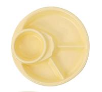 OIFAODAO Service/Dinner Plate, Divided Dinner Plates,The Diet Control Plate, Solid Color Portion, for Adults(Yellow,Plate)