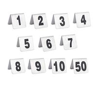 OIFAODAO, Stylish Table Number Signs Stainless Steel Metal Card - 1 to 50/100 Restaurant Cafe Bar Seating Tent Stackable Storage No. 1-50,Restaurant table number
