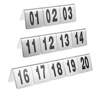 OIFAODAO, V-S- 1-50/100 Numbers Stackable Table Cards - Tent Style Double-Side Digital Signs Plate for Restaurants Cafes Clubs/1 to 100,Restaurant table number(1 to 50)