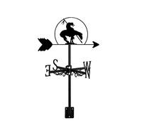 OIFAODAO, Weathervane Cowboys Team Horse Cross Western Metal Ornament Weather Vane Wind Direction Indicator Roof Mount for Farm Garden Yard Patio Decor, K,Weather vane(C)
