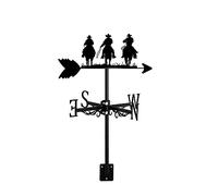 OIFAODAO, Weathervane Cowboys Team Horse Cross Western Metal Ornament Weather Vane Wind Direction Indicator Roof Mount for Farm Garden Yard Patio Decor, K,Weather vane(I)
