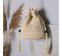OIFAODAO, Women Fashion Weave Shoulder Bag Summer Beach Vacation Crossbody Bucket Bags,Wicker Handbags