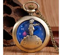OIFMKC Pocket Watch Exquisite The Little Prince Design Blue Planet Pocket Watch Necklace Chain Relogio De Bolso Clock Childhood Xmas Gift