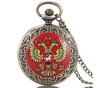 OIFMKC Pocket Watch Famous Russia's Double-Headed Eagle Design Pocket Watch Men Women relogios New Year Gift