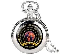 OIFMKC Pocket Watch Fashion to My Daughter Theme Quartz Pocket Watch Special Words Display Pendant Necklace Clock Birthday Gifts for Kids Girls,Silver 3