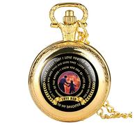 OIFMKC Pocket Watch Fashion to My Daughter Theme Quartz Pocket Watch Special Words Display Pendant Necklace Clock Birthday Gifts for Kids Girls,Gold 3