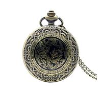 OIFMKC Pocket Watch High Quality Retro Quartz Watches Dragon and The Phoenix Pocket Watch Punk Bronze Pendant with Chian Gift for Kid Boy Girl Men