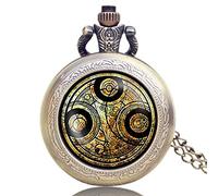 OIFMKC Pocket Watch Quartz Pocket Clock Necklace Pocket Watches Exquisite Beautiful Pendant Clock with Chain for Men Women Gifts,Doctor Who 1