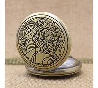 OIFMKC Pocket Watch Quartz Pocket Clock Necklace Pocket Watches Exquisite Beautiful Pendant Clock with Chain for Men Women Gifts,Doctor Who Bronze