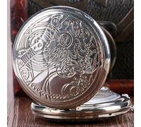 OIFMKC Pocket Watch Quartz Pocket Clock Necklace Pocket Watches Exquisite Beautiful Pendant Clock with Chain for Men Women Gifts,Doctor Who Silver