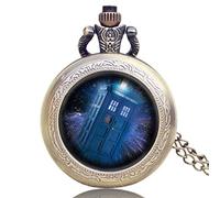 OIFMKC Pocket Watch Quartz Pocket Clock Necklace Pocket Watches Exquisite Beautiful Pendant Clock with Chain for Men Women Gifts,Doctor Who 12