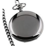 OIFMKC Pocket Watch Retro Classical 4.5cm Size Black Polish Quartz Men Pocket Watch Pendant Chain Smooth Pocket Watches Relogio De Bolso Gift,Black