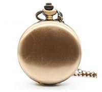 OIFMKC Pocket Watch Retro Classical 4.5cm Size Silver Polish Quartz Men Pocket Watch Pendant Chain Smooth Pocket Watches Relogio De Bolso Gift,Rose