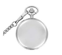 OIFMKC Pocket Watch Retro Classical 4.5cm Size Silver Polish Quartz Men Pocket Watch Pendant Chain Smooth Pocket Watches Relogio De Bolso Gift,Silver