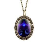 OIFMKC Pocket Watch Retro Fashion Twelve Constellations Theme Quartz Pocket Watches Pendant Lady Necklace Watch Gifts Women with Chain reloj,Libro