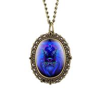 OIFMKC Pocket Watch Retro Fashion Twelve Constellations Theme Quartz Pocket Watches Pendant Lady Necklace Watch Gifts Women with Chain reloj,Leo
