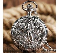 OIFMKC Pocket Watch Retro Quartz Pocket Watch The Dancing Mermaid Design Hollow Pendant Women Ladies Gift with Chain montre gousset