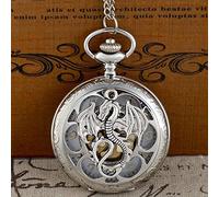 OIFMKC Pocket Watch Steam Punk Theme DIY Full Hunter Quartz Engraved Fob Retro Pendant Pocket Watch Chain Gift