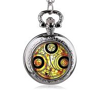 OIFMKC Pocket Watch Who Doctor Movie Theme Quartz Pocket Watch Retro Men Women Antique Pendant Necklace with Chain Gift