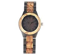 OIFMKC Wooden Watch Brown & Black Wooden Watch Lady Quartz Movement High Quality Women Natural Wood Wristwatch Bracelet Clasp Top Gifts Item reloj,Model 1 only Watch