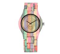 OIFMKC Wooden Watch Couple Watch Colorful Wood Watches Engraved Skull Skeleton Clock Men Women Adjustable Bamboo Wood Band Lovers Gifts Luxury reloj,for Women