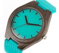 OIFMKC Wooden Watch Fashion Bright Blue Wooden Watches Women Men Gift Modern Nature Wood Quartz Watch Novel Bamboo Wristwatch relogio Masculino Hour