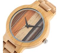 OIFMKC Wooden Watch Fashion Wooden Watch Male European Style Dial Luxury Wood Strap Quartz Wristwatch Japanese Movement Bamboo Men's Clock