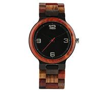OIFMKC Wooden Watch Handmade Red Maple Wooden Watch Men Minimalism Mix Colorful Wood Band Fashion Casual Quartz Watches Male Gifts,3