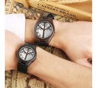 OIFMKC Wooden Watch Life Tree Design Wood Watch Men Clock Man Fashion Red Pointer Royal Black Genuine Leather Watches as Lovers Gifts for Men Women,for Couples