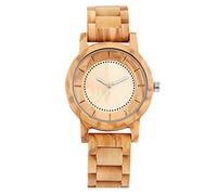 OIFMKC Wooden Watch Maple Walnut Wood Watch Men Women Quartz Movement Wristwatch Minimalist Round Dial Men's Full Wooden Watch Band Folding Clasp,Maple Wood