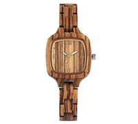 OIFMKC Wooden Watch Minimalist Simple Square Wood Watch Women's Clock Slim Light-Ultra Analog Full Bamboo Wooden Bangle Ladies Watches,Zebra Wood