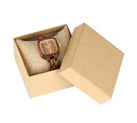 OIFMKC Wooden Watch Minimalist Simple Square Wood Watch Women's Clock Slim Light-Ultra Analog Full Bamboo Wooden Bangle Ladies Watches,Zebra with Box