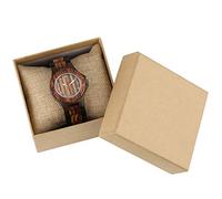 OIFMKC Wooden Watch Natural Ebony Wood Quartz Watch Women Fashion Full Wooden Band Men's Clock Folding Clasp Wristwatch for Men Women Retro Relogios,Watch with Box