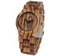 OIFMKC Wooden Watch Natural Wood Women's Watch Quartz Movement Lady Wooden Bangle Wrist Watch Luxury Wood Watches Carving Hollow Dial Female Clock,Rose