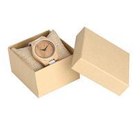 OIFMKC Wooden Watch New 2019 Ladies Wooden Quartz Watch Casual Women's Watch White Genuine Leather Watchband Elegant Ice Wolf Display Wooden Clock,Rose